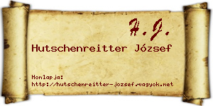 Hutschenreitter József névjegykártya