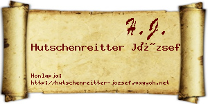 Hutschenreitter József névjegykártya